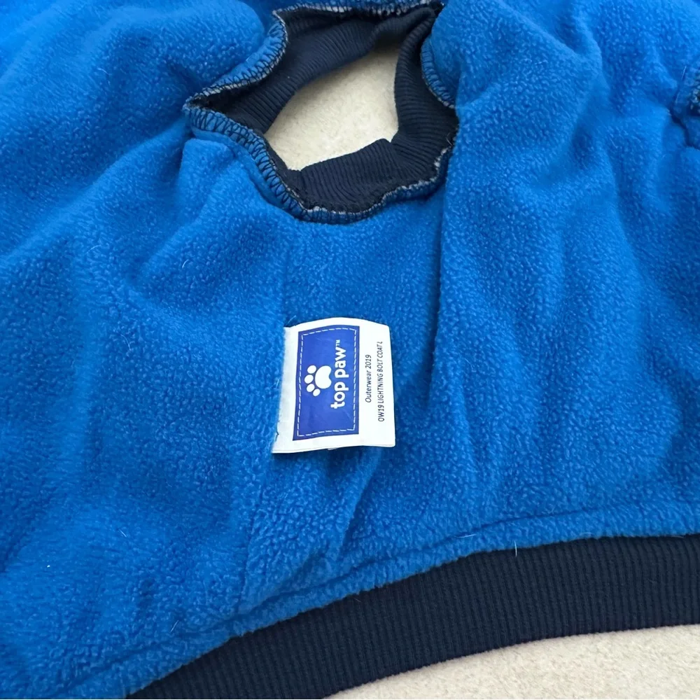 Navy Blue Dog Jacket with Yellow Trim